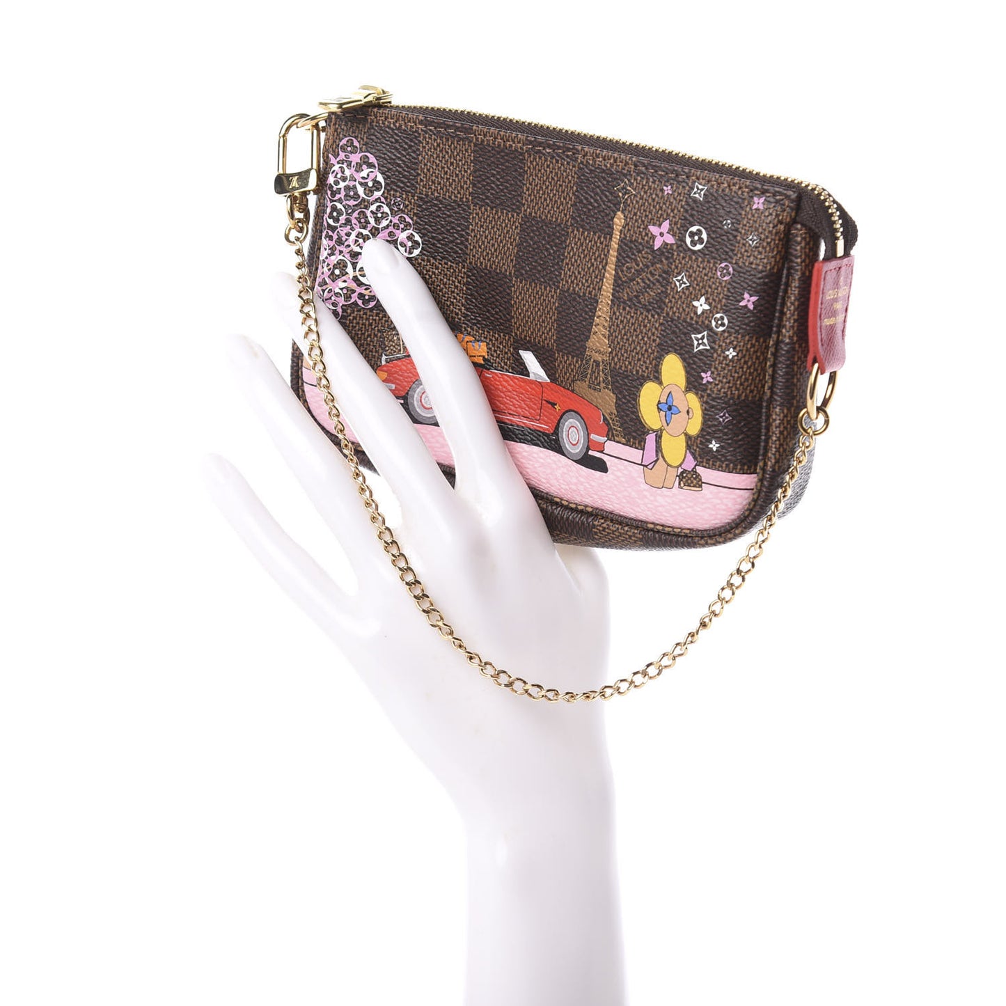Damier Ebene 2019 Christmas Animation Mini Pochette Accessories Red