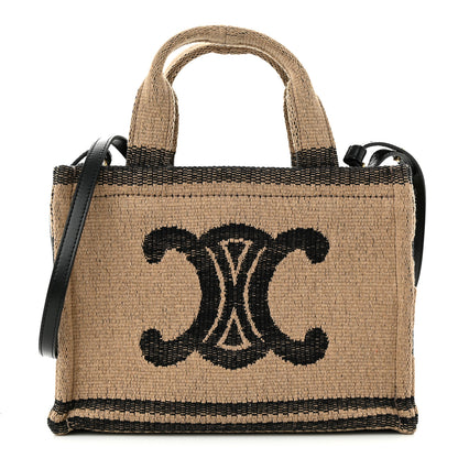 Celine Stripe Triomphe Small Cabas Beige Black 1 of 9