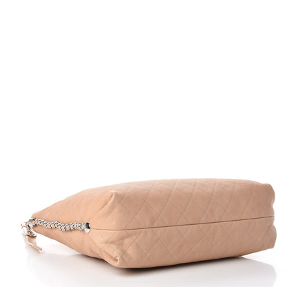 Chanel Grained Calfskin Stitched Large Braided With Style Hobo Beige 4 of 11