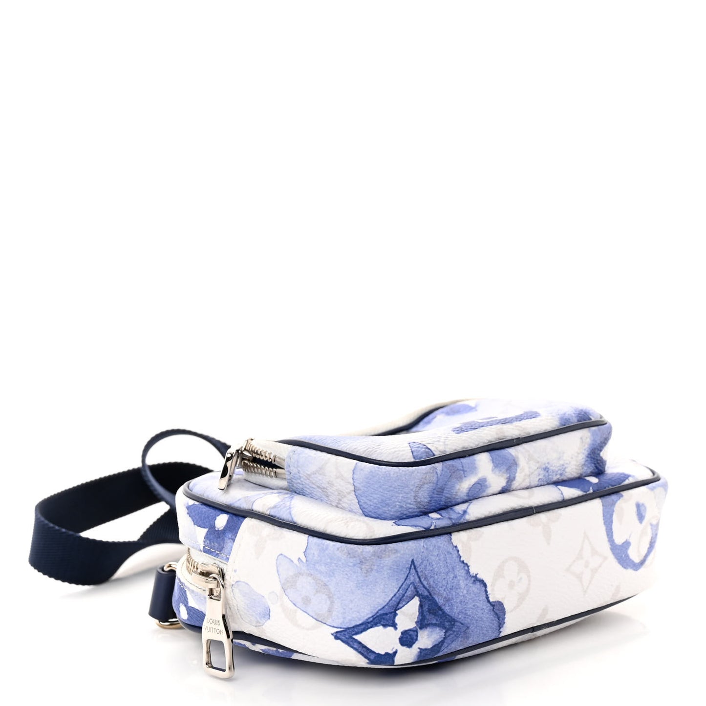 Monogram Watercolor Outdoor Pouch Blue