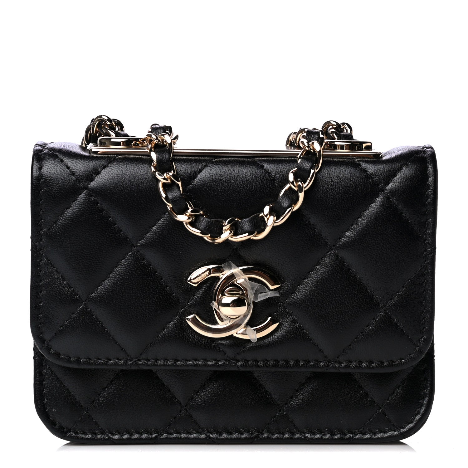Chanel Lambskin Quilted Trendy CC Card Holder On Chain Black 1 of 5