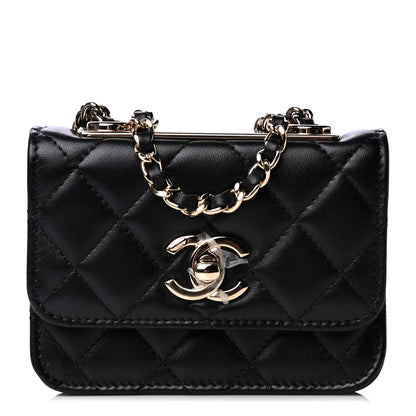 Chanel Lambskin Quilted Trendy CC Card Holder On Chain Black 1 of 5
