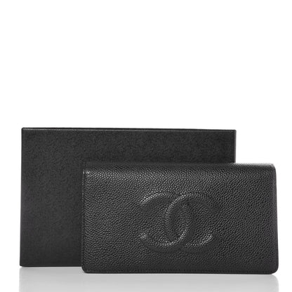Chanel Caviar Timeless CC Yen Wallet Black 9 of 9