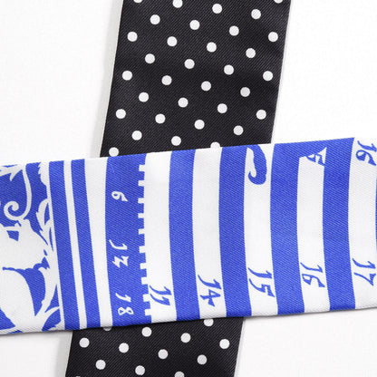Hermes Silk Astrologie a Pois Twilly Bleu Royal Black White 5 of 5