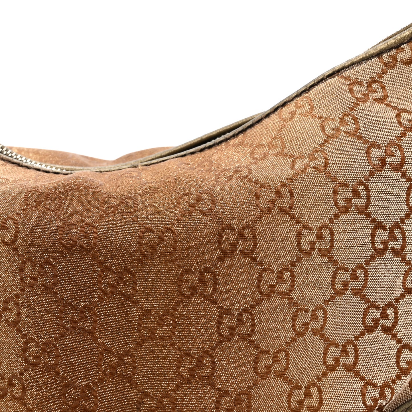 Monogram Lurex Small Heart Bit Charm Hobo Bronze