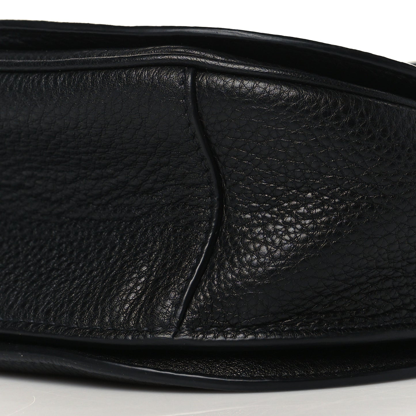 Vitello Daino Soft Shoulder Flap Bag Black