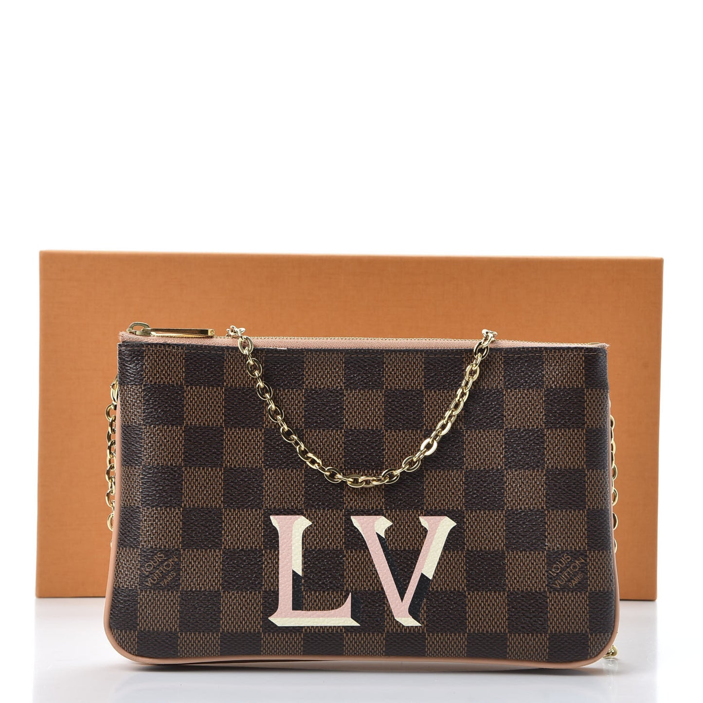 Damier Ebene Double Zip Pochette
