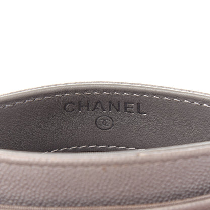 Chanel Caviar Quilted Boy Card Holder Grey 6 of 8