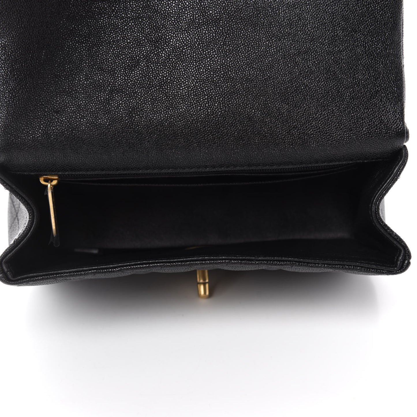 Caviar Quilted Mini Top Handle Rectangular Flap Black