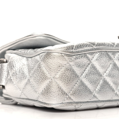 Chanel Metallic Calfskin Quilted Small Chain Detail Flap Silver 9 of 10