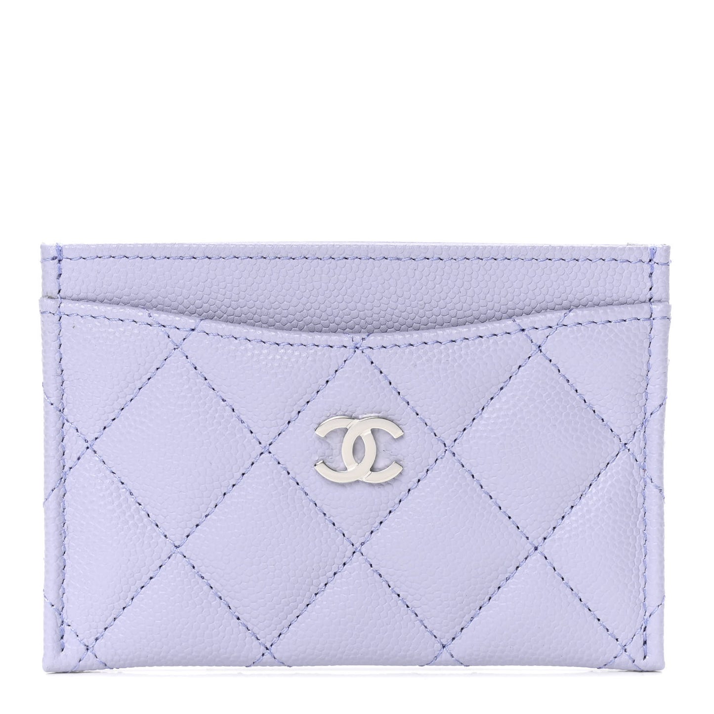 Caviar Quilted Card Holder Light Purple