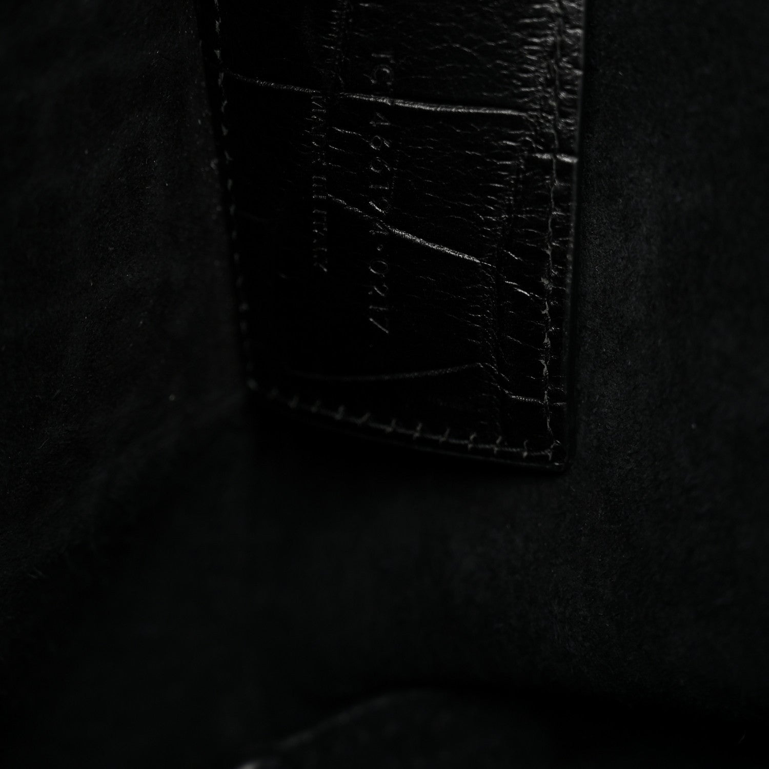 Saint Laurent Calfskin Crocodile Embossed Shopping Tote Black 8 of 16