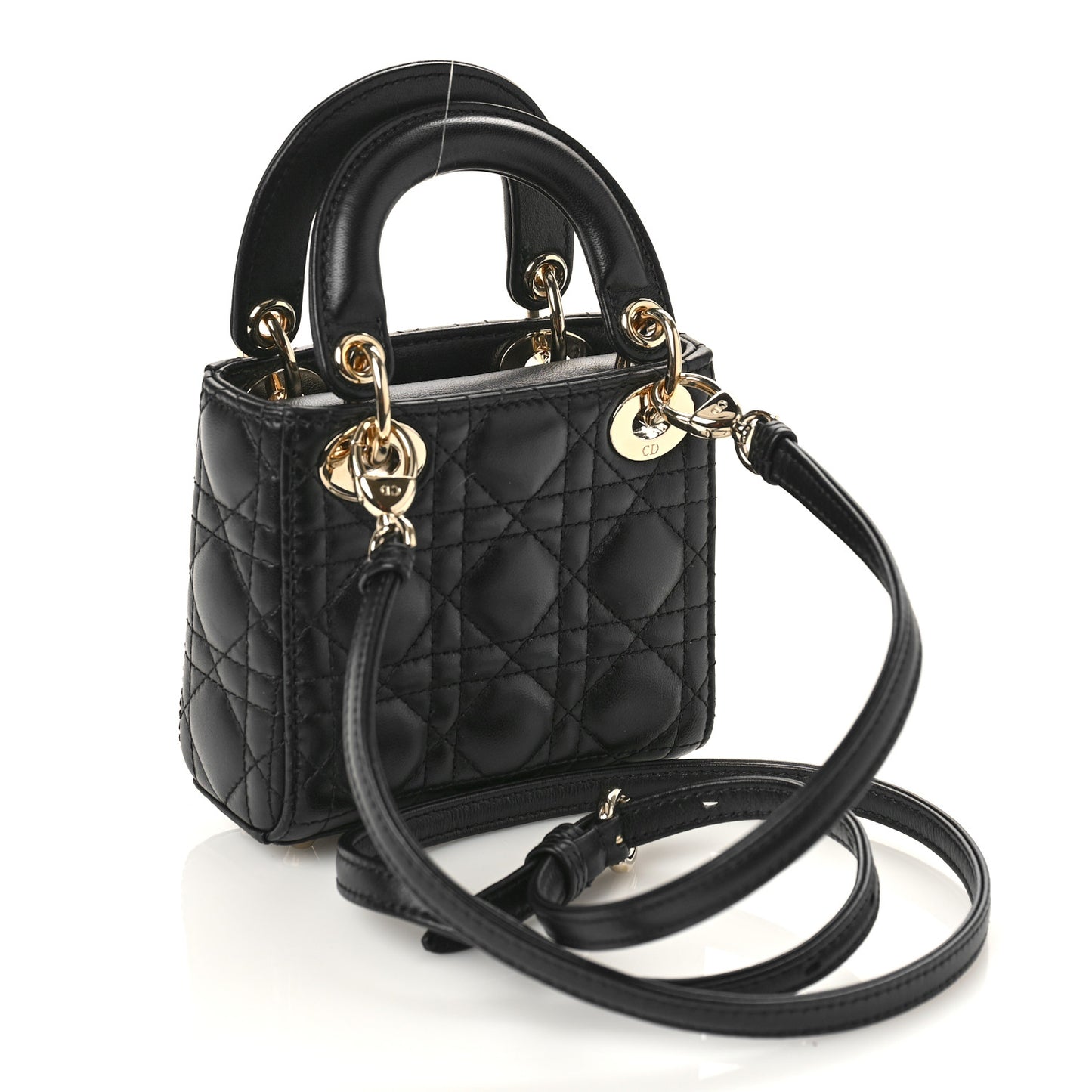 Lambskin Cannage Micro Lady Dior Black