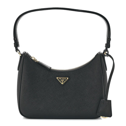 Prada Saffiano Lux Mini Re-Edition Shoulder Bag Black 1 of 13