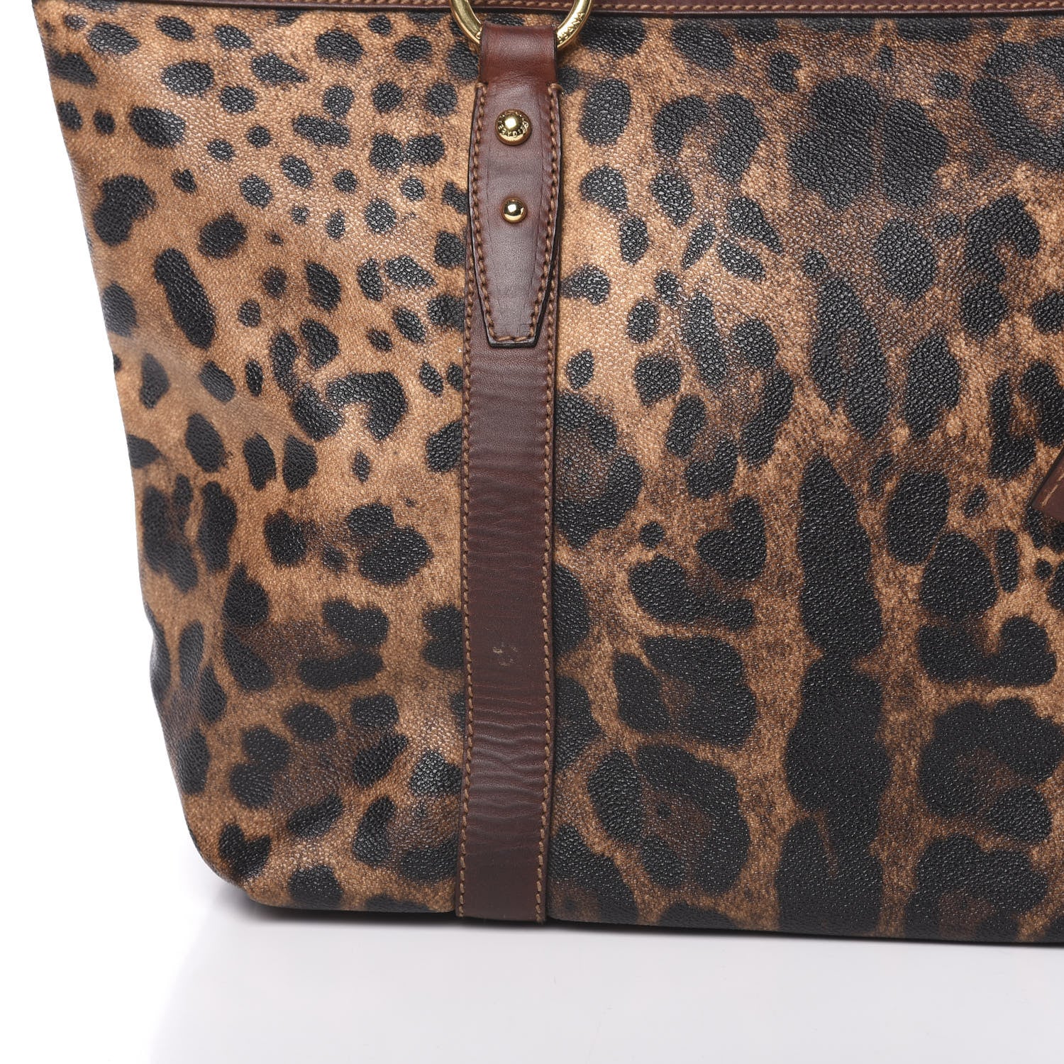 Dolce & Gabbana Coated Canvas Leopard Print Tote 7 of 12