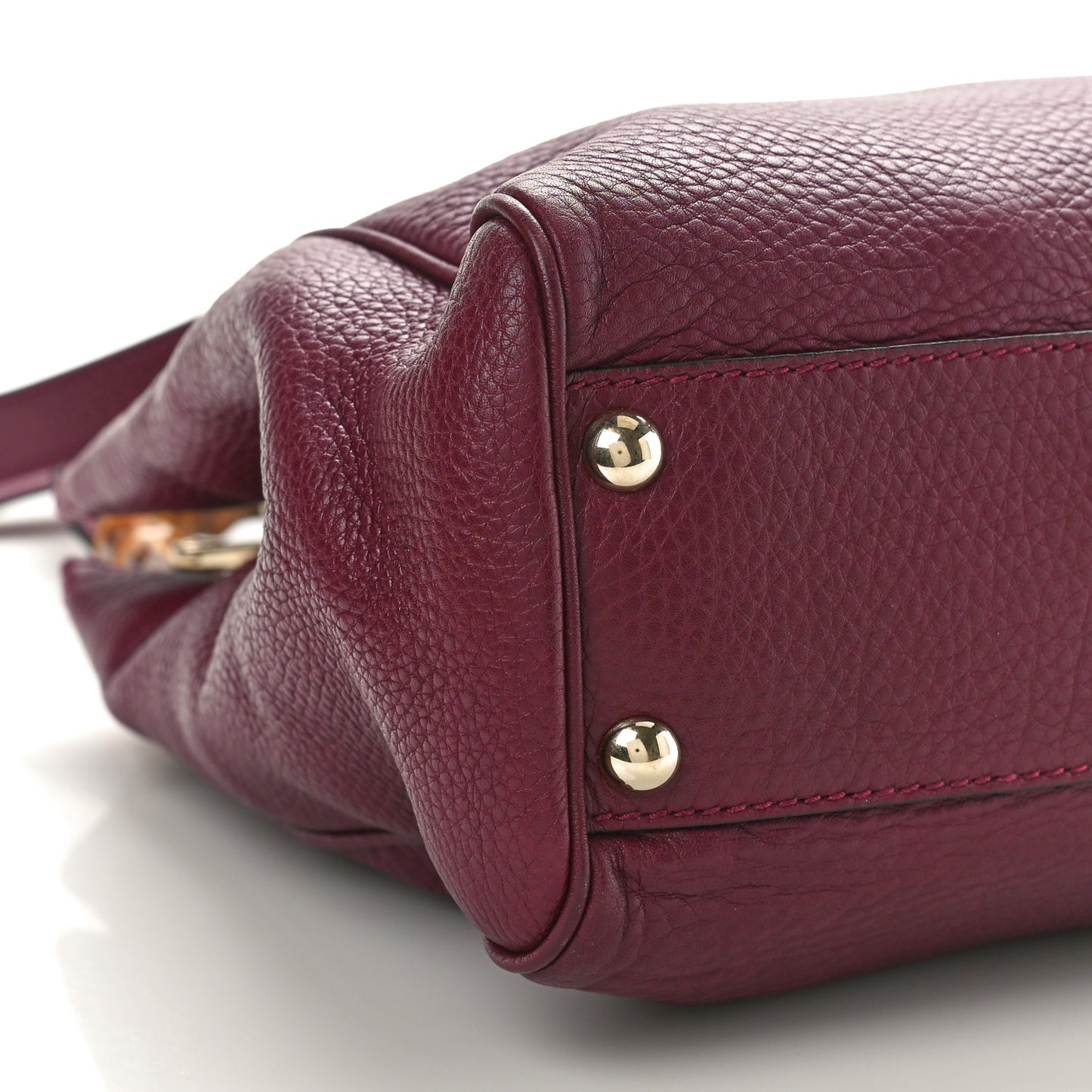 Calfskin Small Bamboo Shopper Tote Burgundy