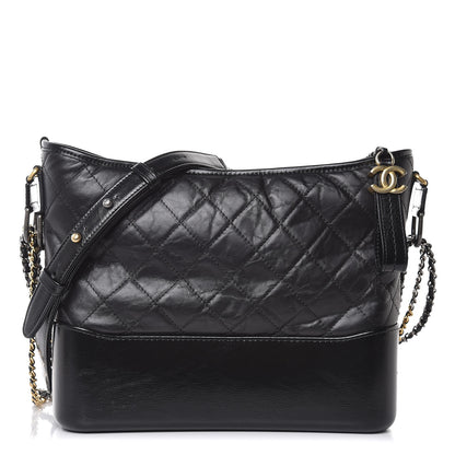 Chanel Aged Calfskin Quilted Medium Gabrielle Hobo Black 1 of 8