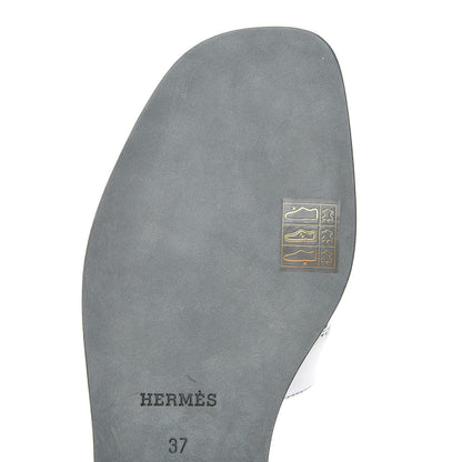 Hermes Metallic Nappa Calfskin Oran Sandals 37 Argent 9 of 11