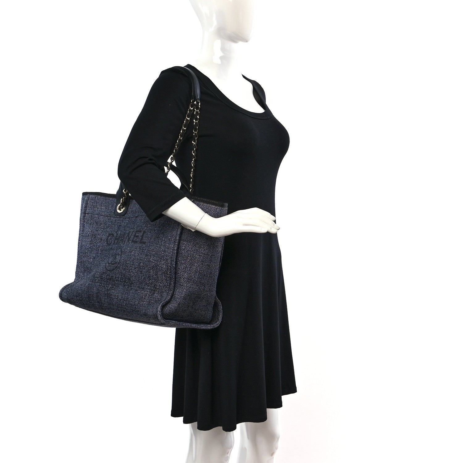Chanel Lurex Boucle Medium Deauville Tote Black 2 of 12