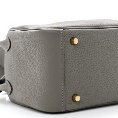 Hermes Taurillon Clemence Mini Lindy 20 Gris Meyer 9 of 11