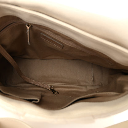 Chanel Crumpled Grained Calfskin Medium Coco Pleats Messenger Flap Dark White 5 of 12