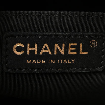 Chanel Metallic Goatskin Calfskin Bi-Color Large Boy Tote Black Gold 6 of 9