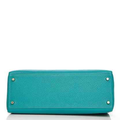 Hermes Taurillon Clemence Kelly Retourne 35 Bleu Paon 10 of 32