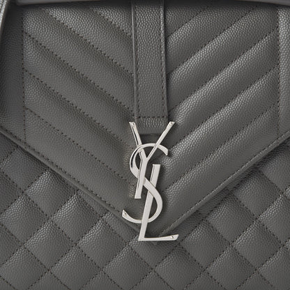 Saint Laurent Grain De Poudre Textured Mixed Matelasse Medium Triquilt Monogram Satchel Earth 9 of 10