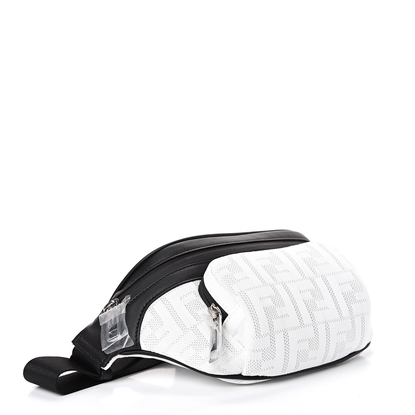 Neoprene Mesh Vitello Grace FF Pocket Belt Bag White