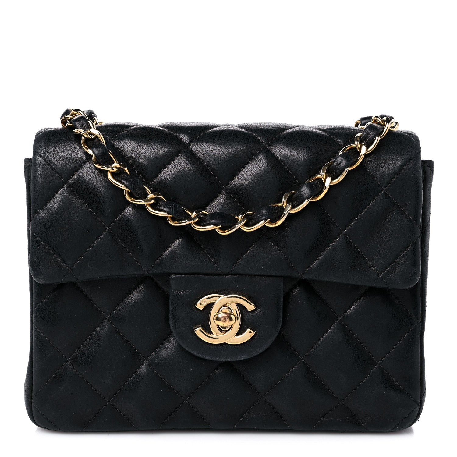 Chanel Lambskin Quilted Mini Square Flap Black 1 of 18