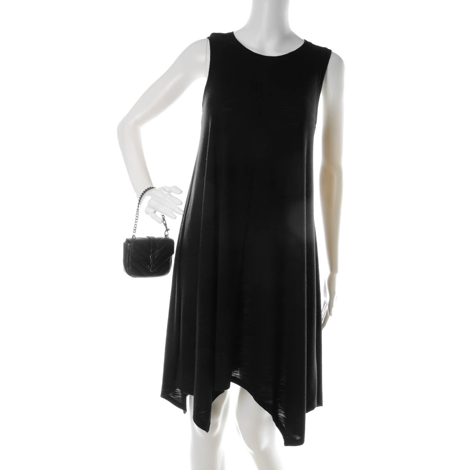 Saint Laurent Sheepskin Matelasse Chevron Monogram Mini College Bag Black 2 of 7