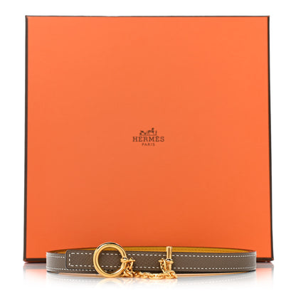 Hermes Epsom Swift Carrousel 13mm Belt 75 Etoupe Jaune Ambre 5 of 5