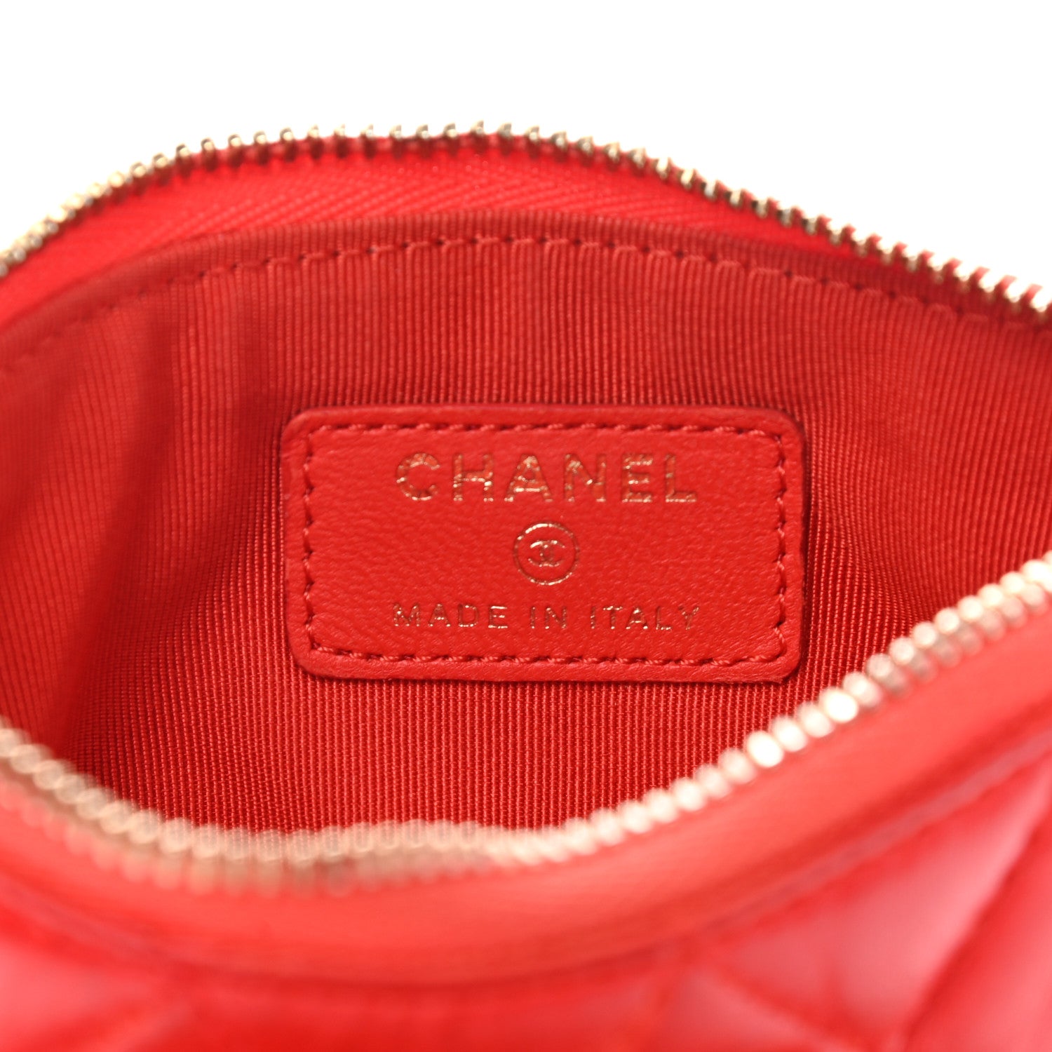 Chanel Lambskin Quilted Small Cosmetic Case Red 6 of 10