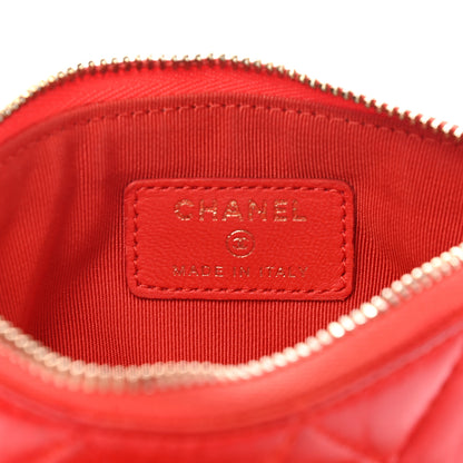 Chanel Lambskin Quilted Small Cosmetic Case Red 6 of 10