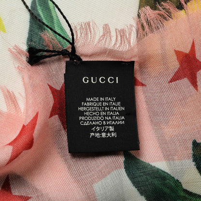 Gucci Modal Silk Garden Print Shawl White 4 of 5