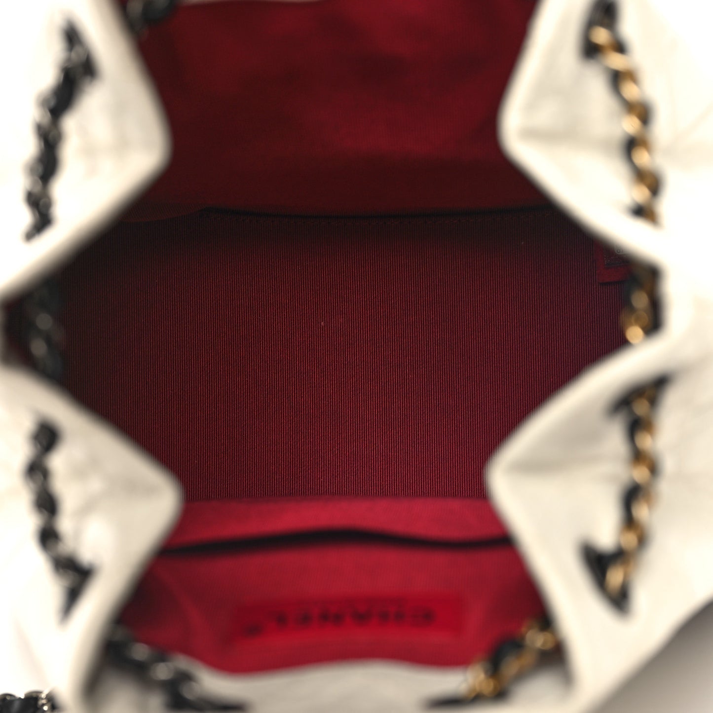 Aged Calfskin Quilted Small Gabrielle Backpack Black White