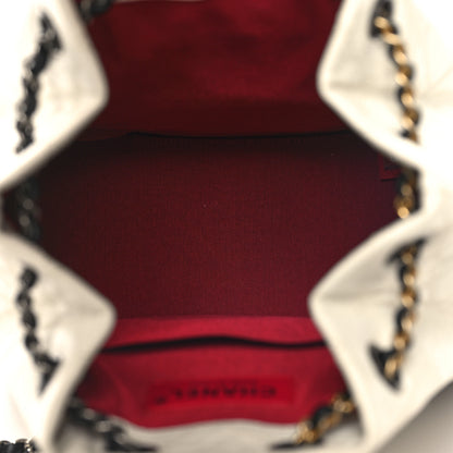 Chanel Aged Calfskin Quilted Small Gabrielle Backpack Black White 5 of 10