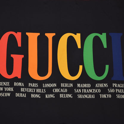Gucci Silk Gucci Multiworld Square Scarf Black Multicolor 3 of 5