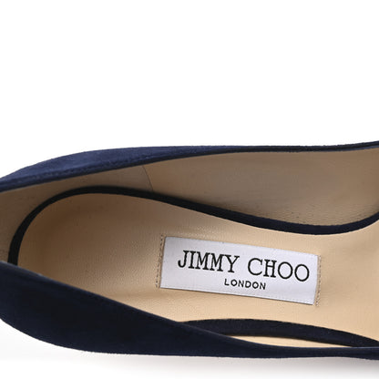 Jimmy Choo Suede Pointy Toe Romy 60 Pumps 38.5 Navy 8 of 9