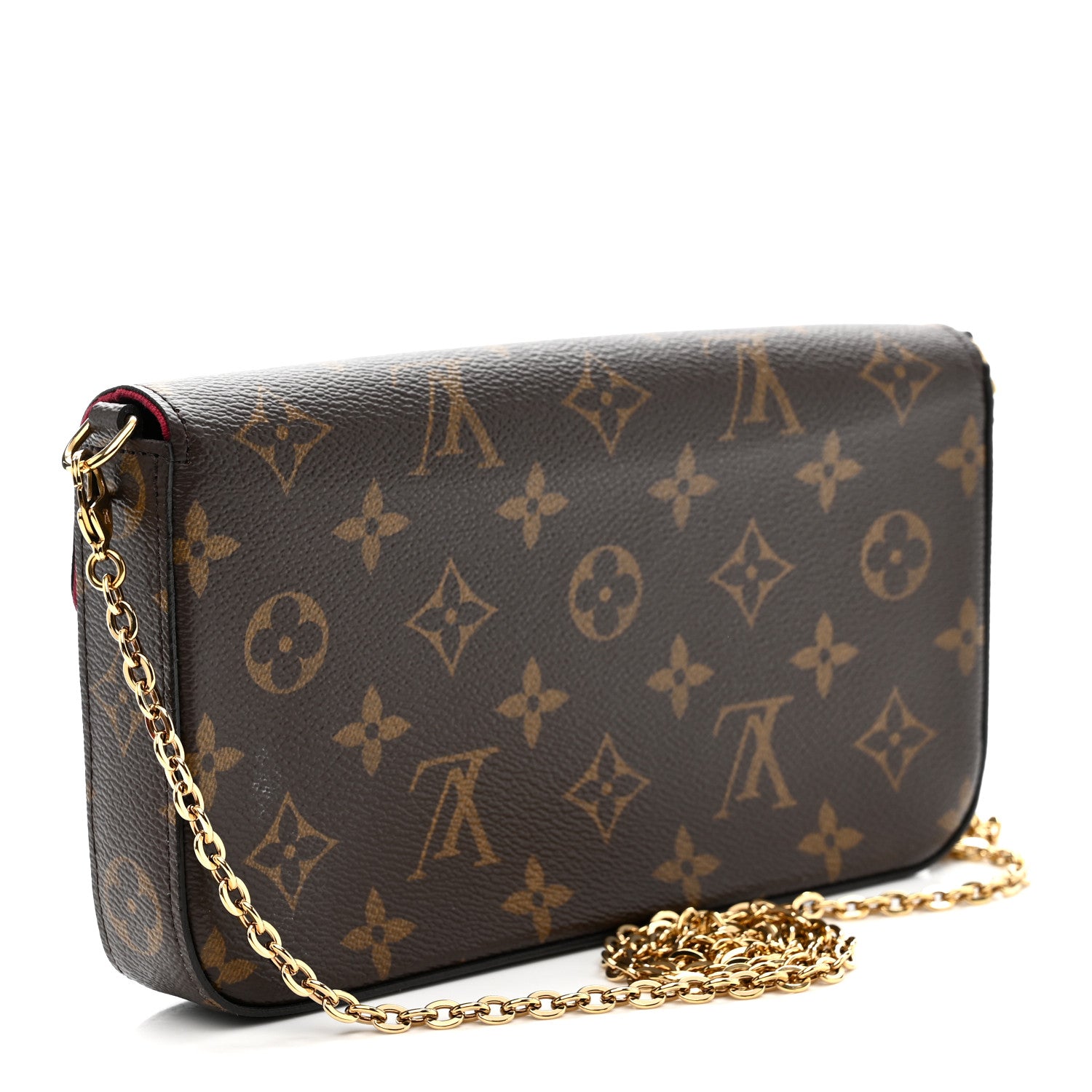 Louis Vuitton Monogram Pochette Felicie Chain Wallet Fuchsia 4 of 13