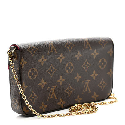 Louis Vuitton Monogram Pochette Felicie Chain Wallet Fuchsia 4 of 13