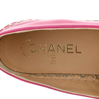 Chanel Lambskin CC Espadrilles 39 Fuchsia Black 10 of 11