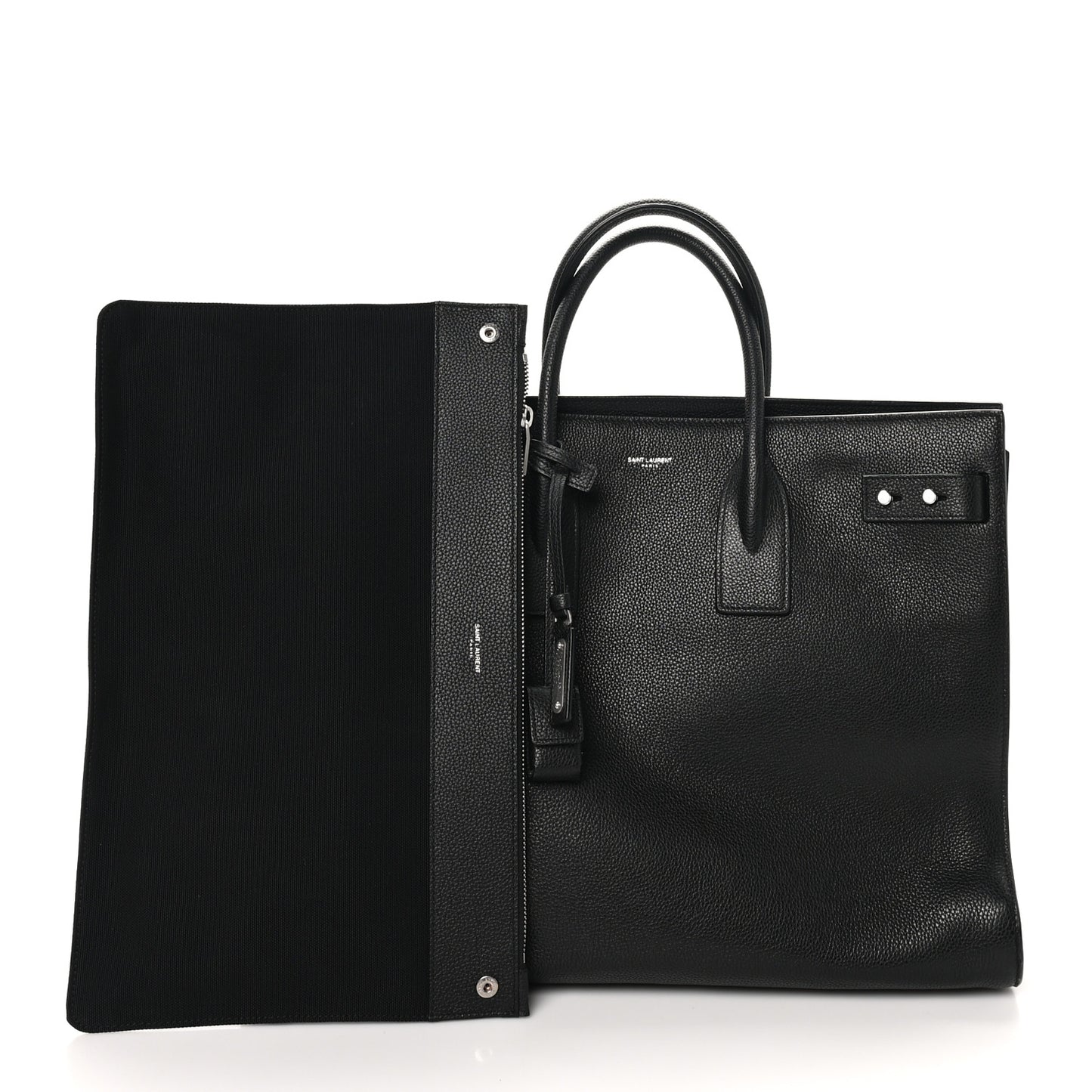 Grained Calfskin Large Souple Sac De Jour Black