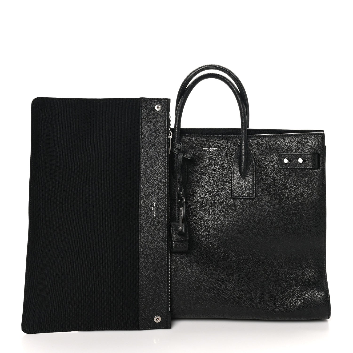 Saint Laurent Grained Calfskin Large Souple Sac De Jour Black 3 of 10