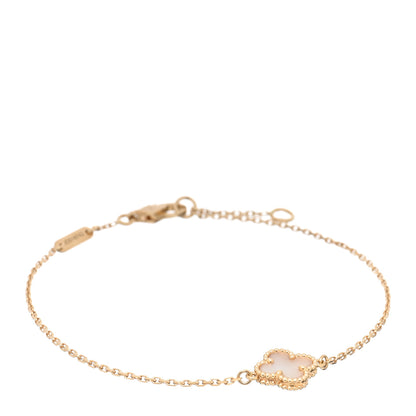 Van Cleef & Arpels 18K Yellow Gold Mother of Pearl Sweet Alhambra Bracelet 1 of 4