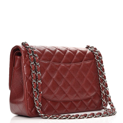 Chanel Caviar Quilted Jumbo Double Flap Dark Red 4 of 10