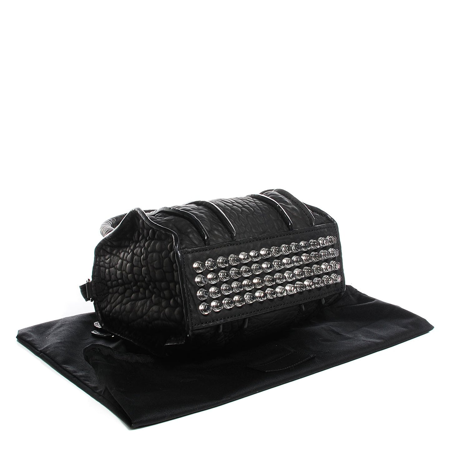 Pebbled Lambskin Inside Out Rockie Black Clear Resin Hardware