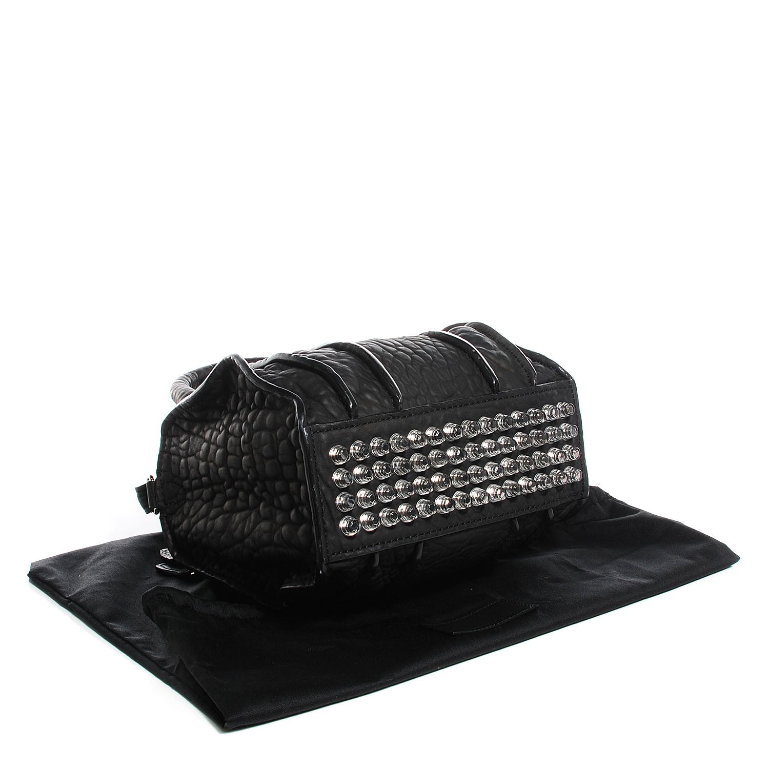 Alexander Wang Pebbled Lambskin Inside Out Rockie Black Clear Resin Hardware 4 of 7