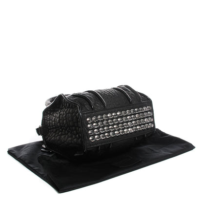 Alexander Wang Pebbled Lambskin Inside Out Rockie Black Clear Resin Hardware 4 of 7