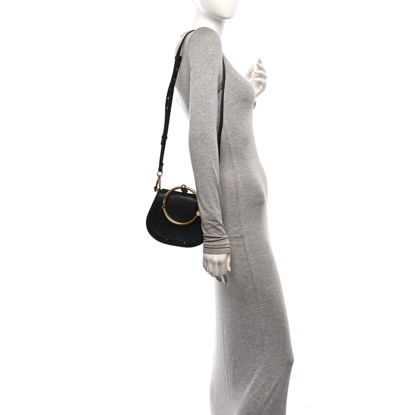Calfskin Small Nile Bracelet Bag Black